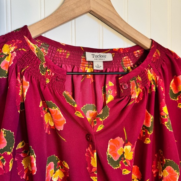 Tucker For Target Floral Button Down Blouse Women’s Size Large - Picture 4 of 12